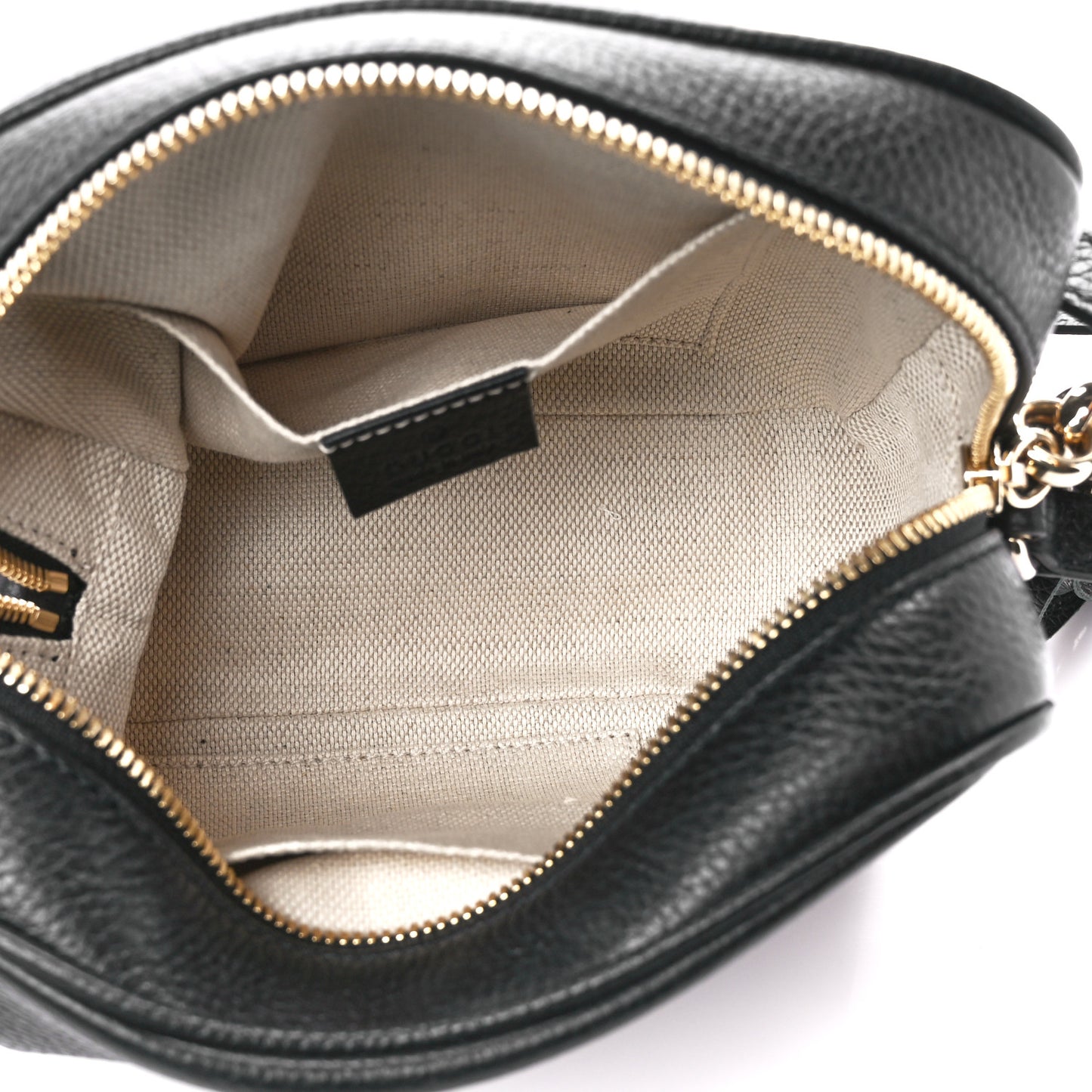Pebbled Calfskin Small Soho Disco Bag Black