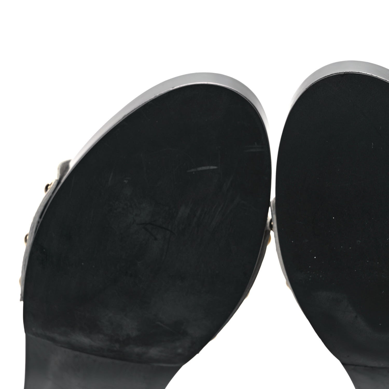 Gucci Vitello Vernice Soft Icon Bit Wood Clogs 6.5 Great White 8 of 9
