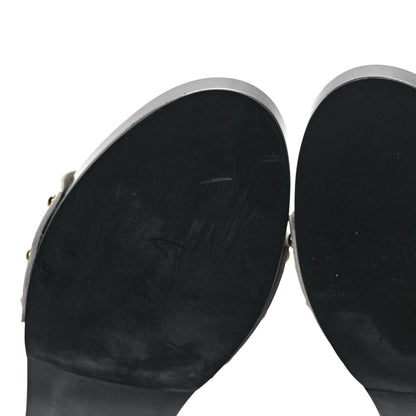 Gucci Vitello Vernice Soft Icon Bit Wood Clogs 6.5 Great White 8 of 9