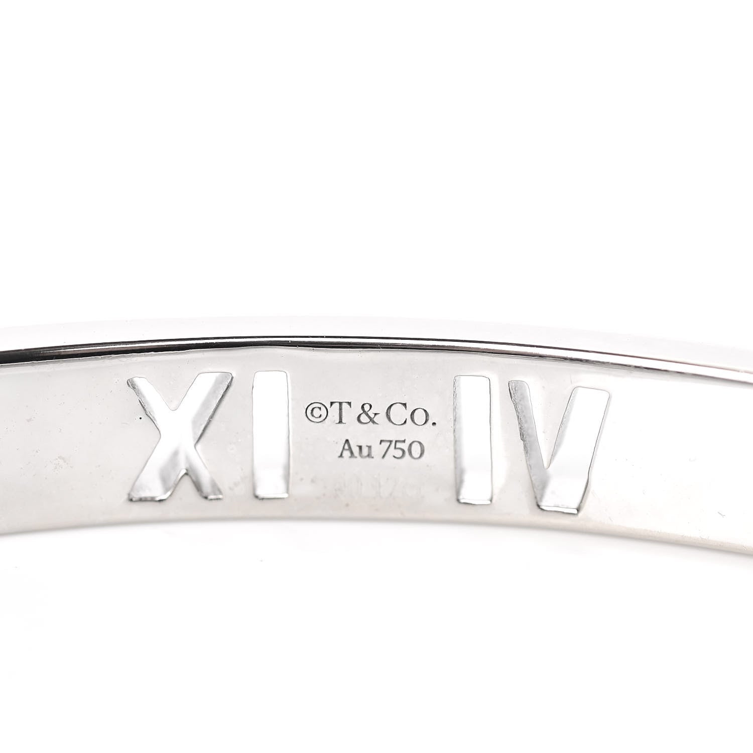 Tiffany 18K White Gold Diamond Atlas Pierced Hinged Bangle Bracelet 4 of 5
