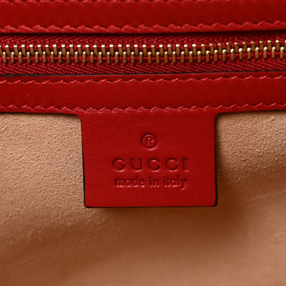 Gucci Nappa Bamboo Small Nymphaea Top Handle Bag Hibiscus Red 6 of 10