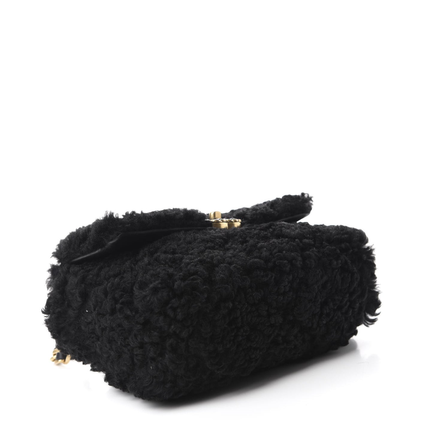 Shearling Sheepskin Medium 19 Flap Black