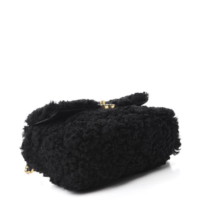 Chanel Shearling Sheepskin Medium 19 Flap Black 4 of 11