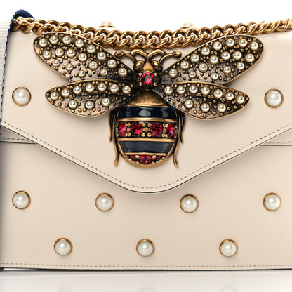Gucci Nappa Pearl Studded Mini Queen Margaret Broadway Shoulder Bag Mystic White 8 of 14