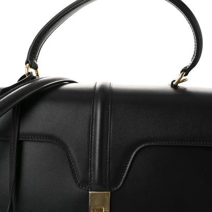 Celine Satinated Calfskin Medium 16 Top Handle Bag Black 9 of 11