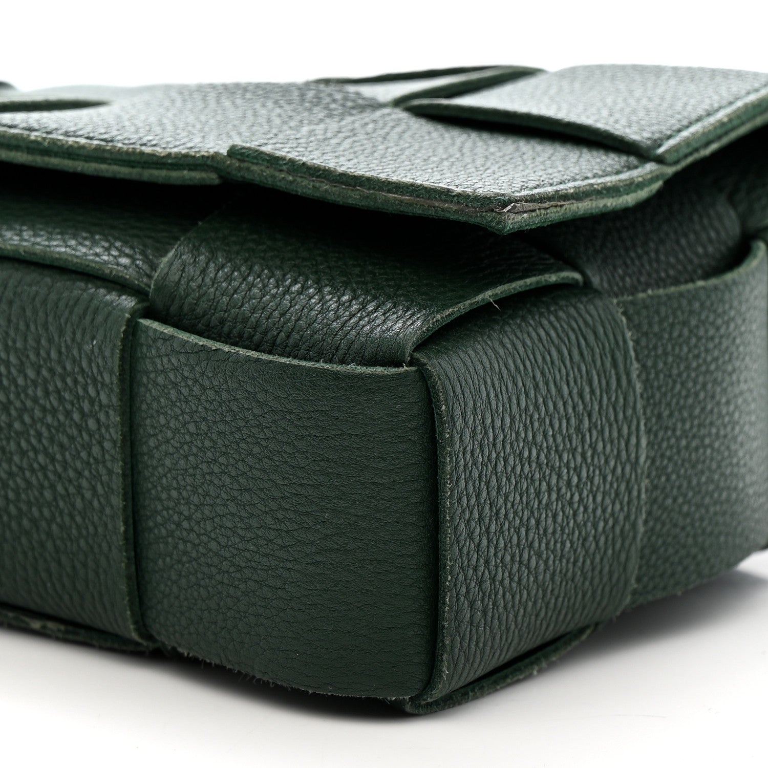 Bottega Veneta Grained Calfskin Maxi Intrecciato Cassette Crossbody Bag Raintree Green 9 of 12