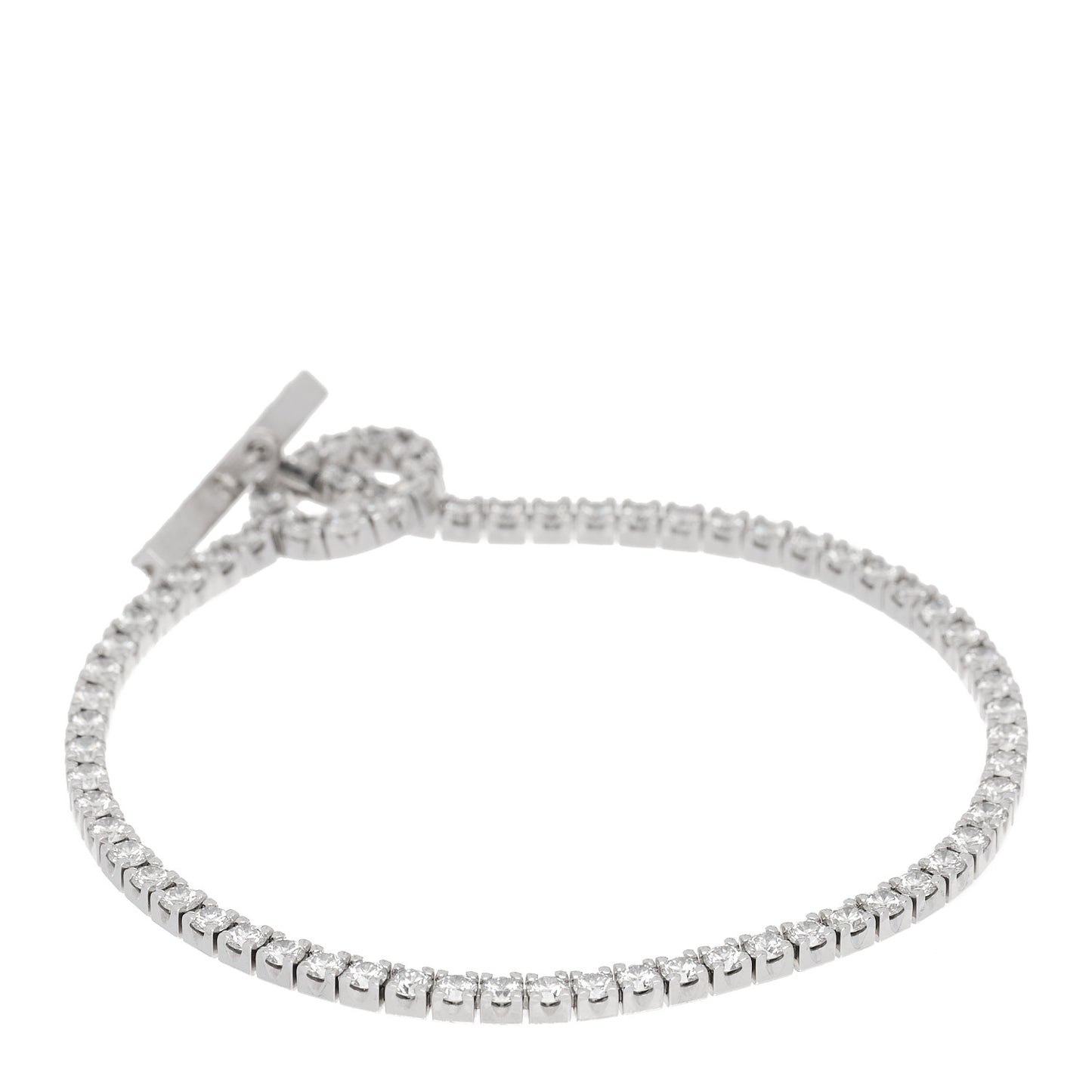 18K White Gold Diamond Finesse Link Bracelet XS