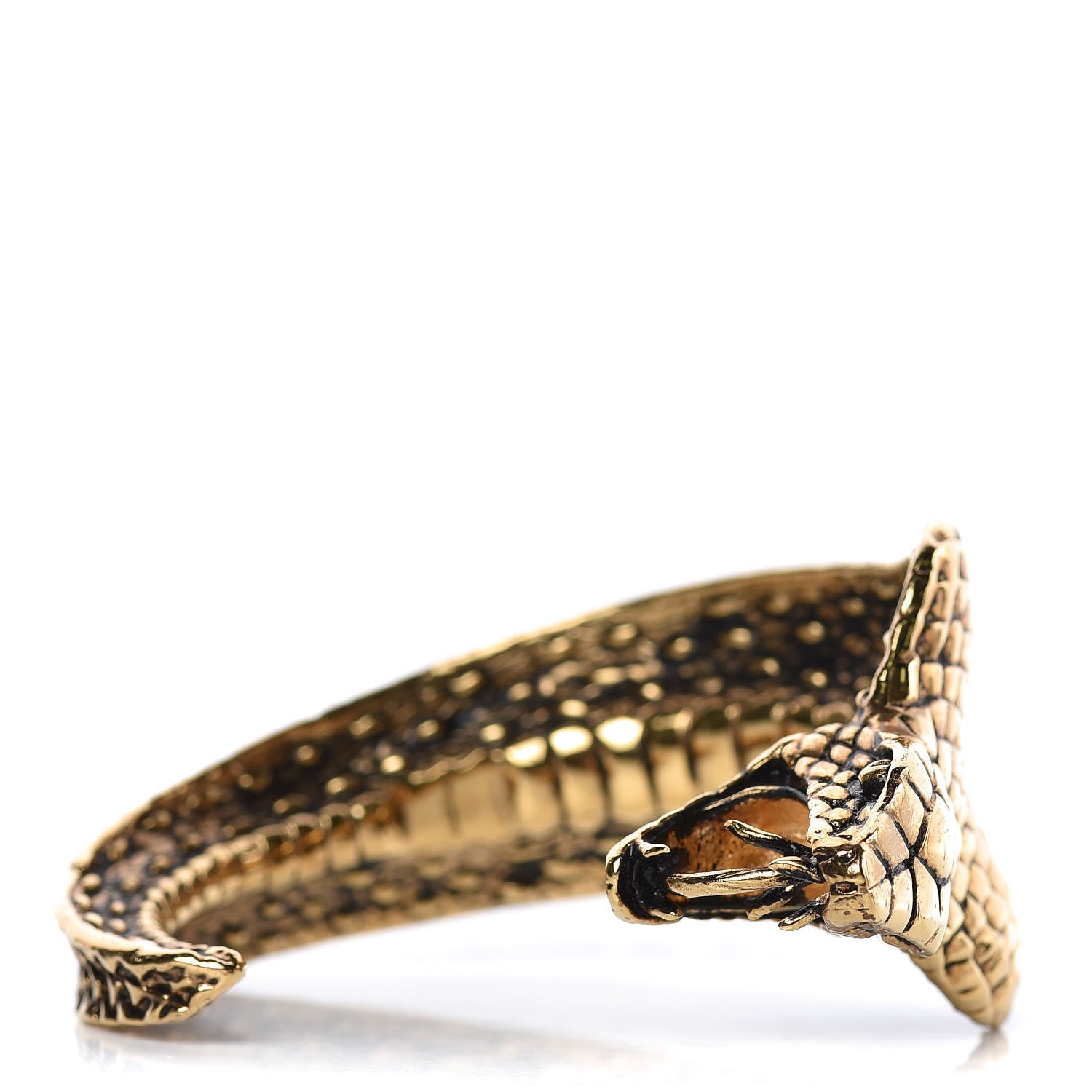 Saint Laurent Brass Anamalier Cobra Cuff Bracelet Gold 1 of 6