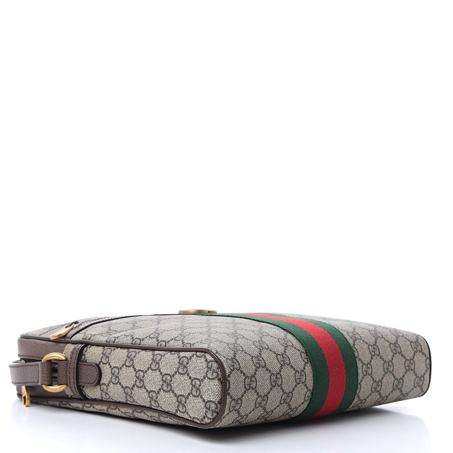 GG Supreme Monogram Web Medium Ophidia Messenger Bag Brown