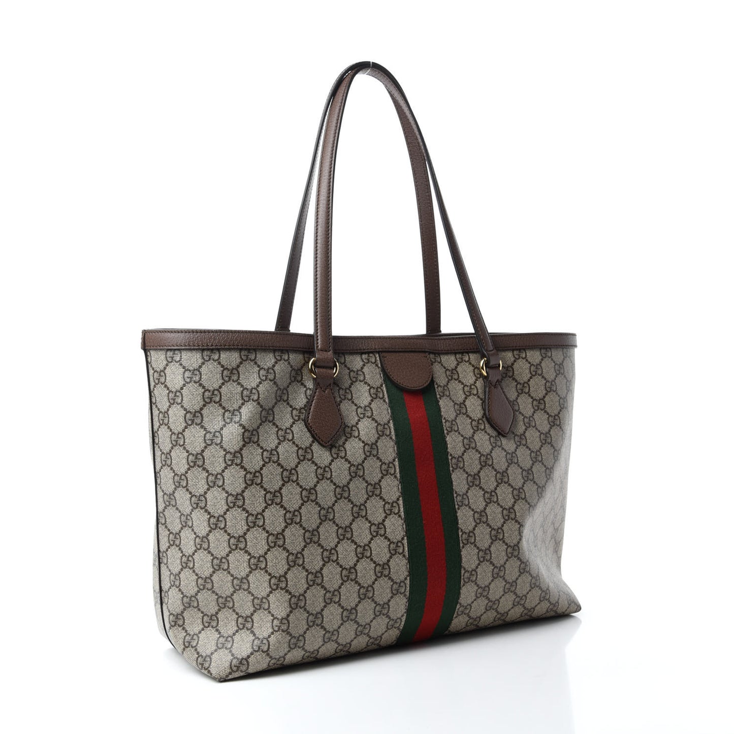 GG Supreme Monogram Medium Ophidia Shopping Tote Brown