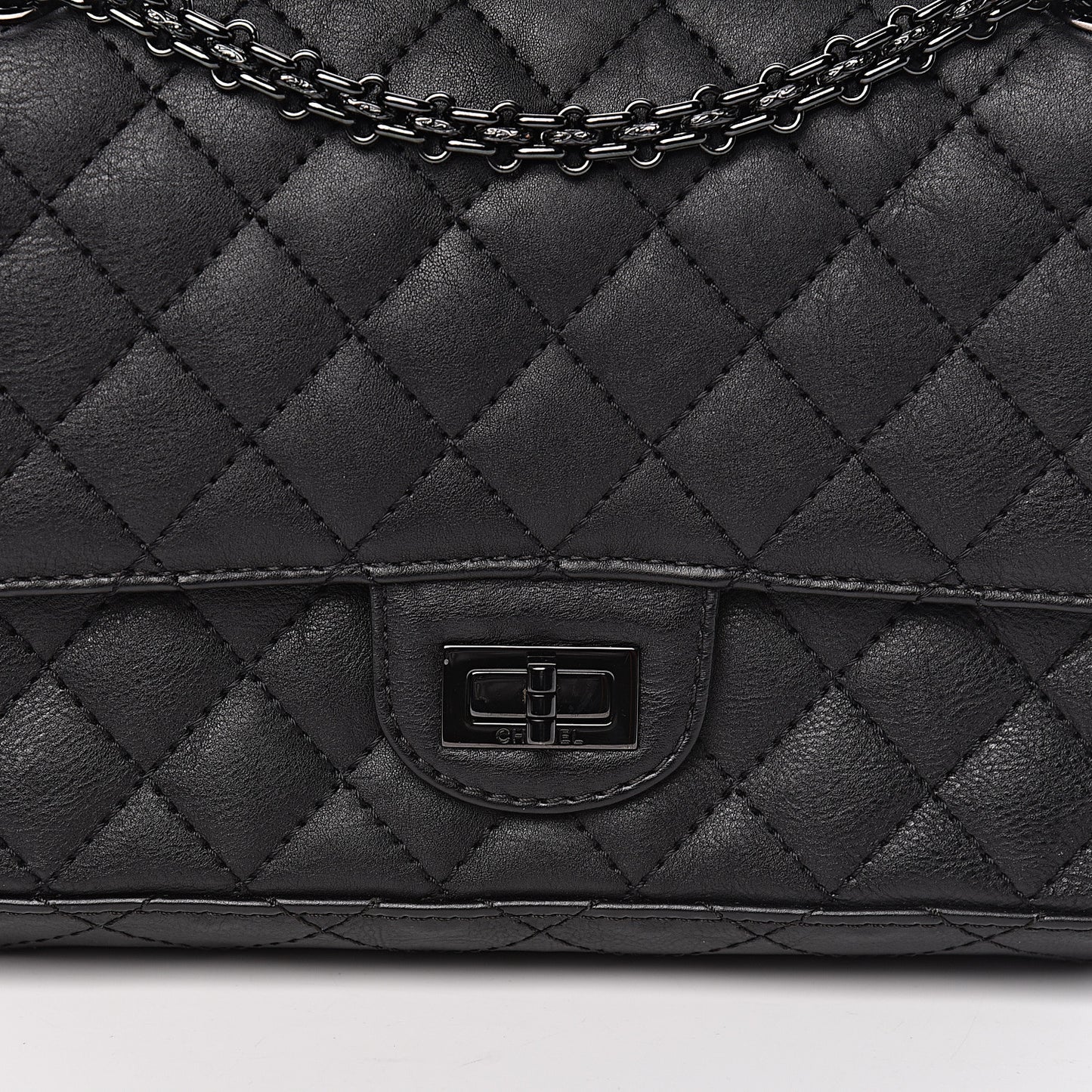 Calfskin Quilted 2.55 Reissue 225 Flap So Black