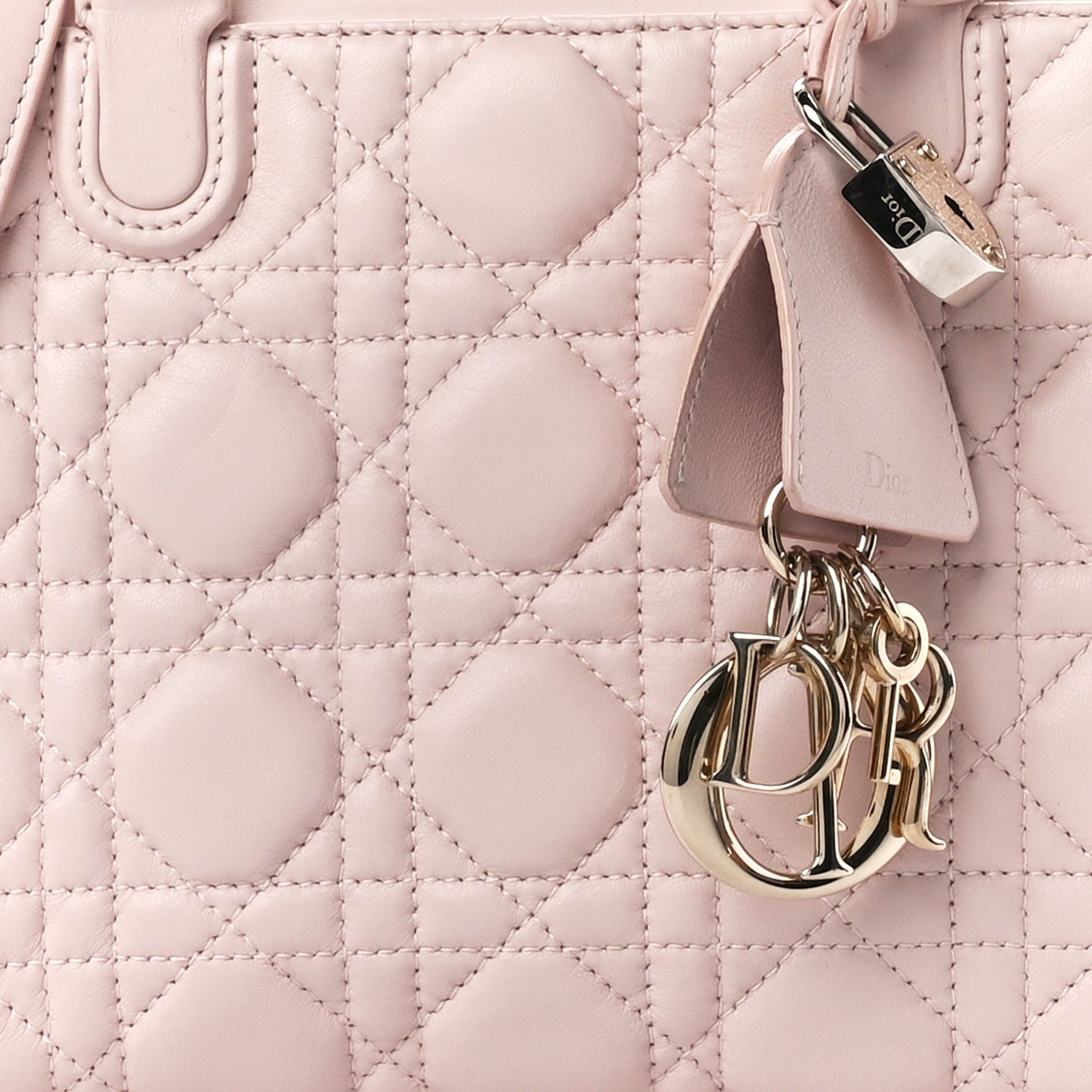 Lambskin Cannage Lily Tote Light Pink