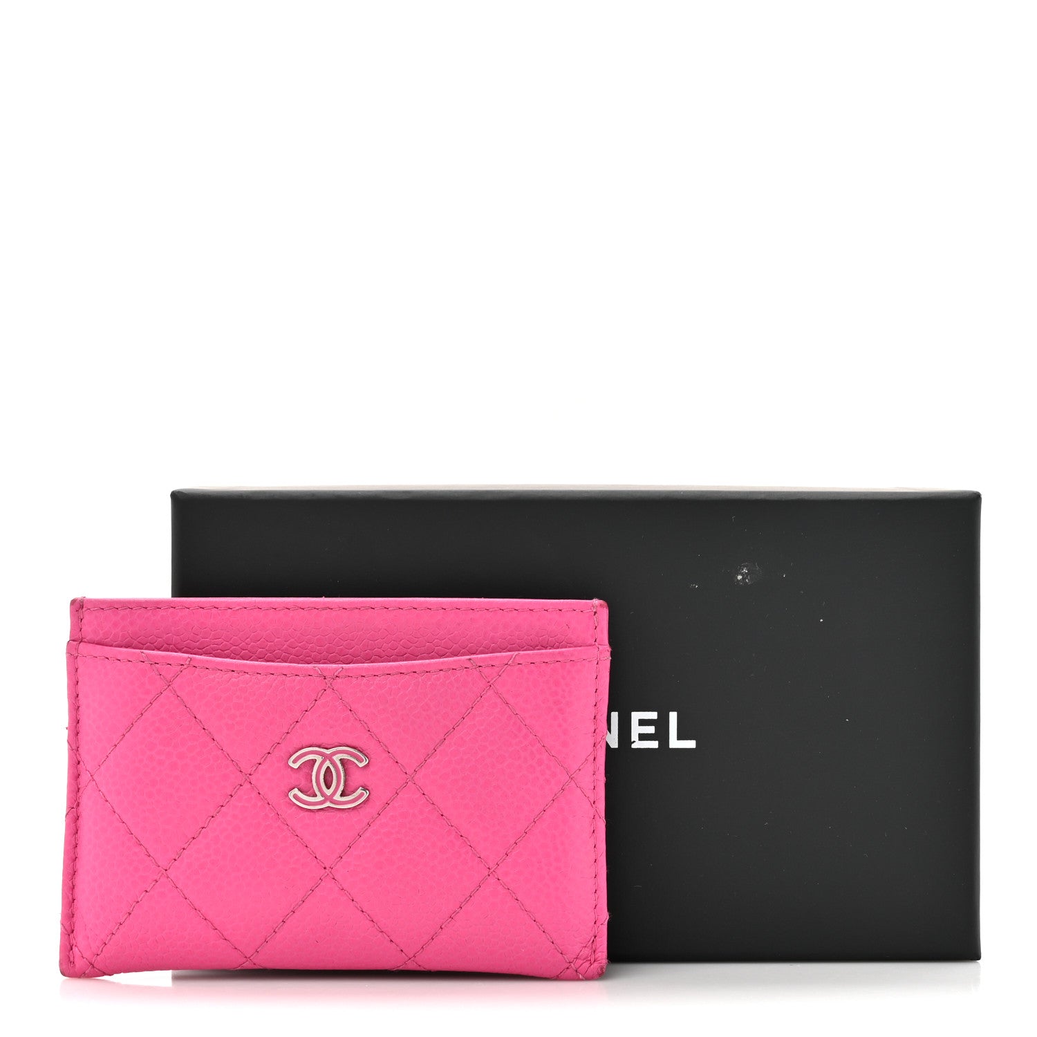 Chanel Caviar Quilted Enamel Card Holder Pink 13 of 13