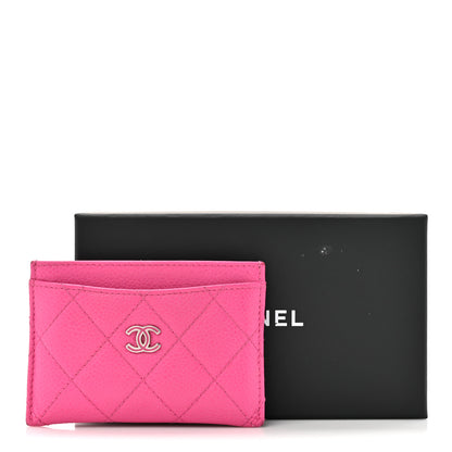 Chanel Caviar Quilted Enamel Card Holder Pink 13 of 13