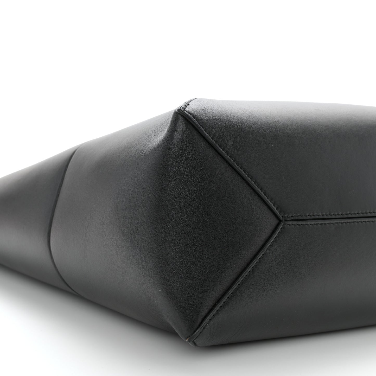 Shiny Calfskin Medium Puzzle Fold Tote Black