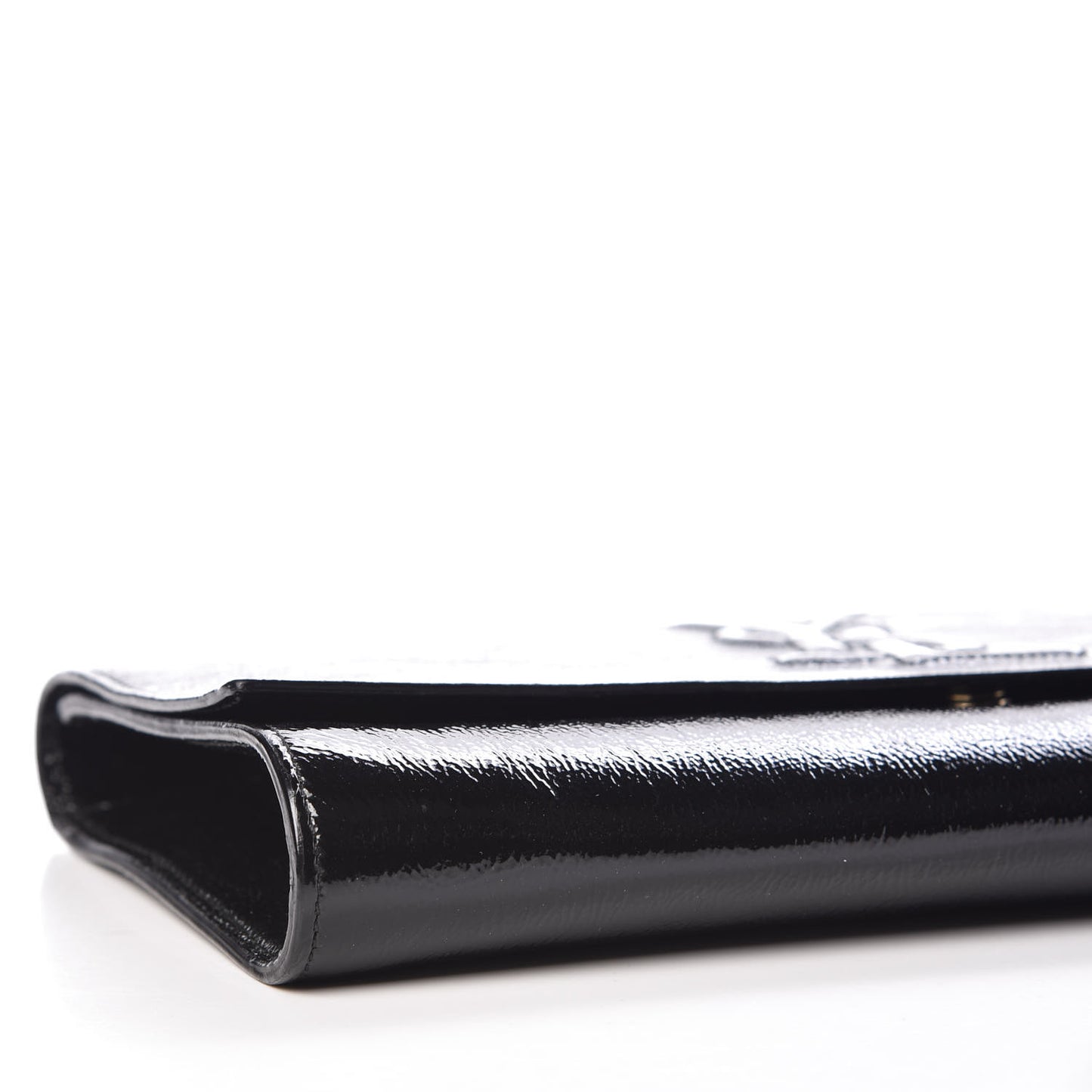 Textured Patent Monogram Large Belle De Jour Clutch Black