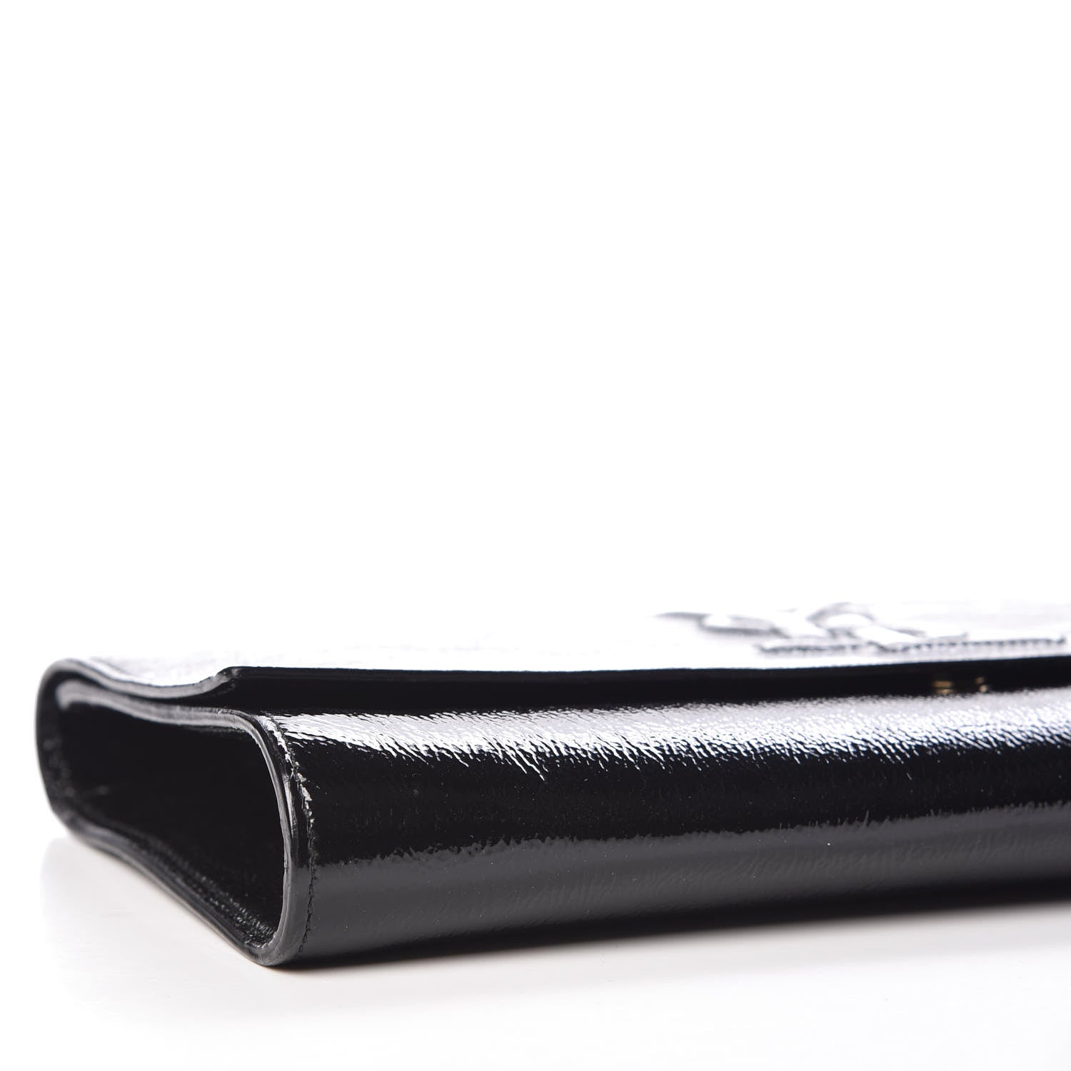 Saint Laurent Textured Patent Monogram Large Belle De Jour Clutch Black 8 of 9