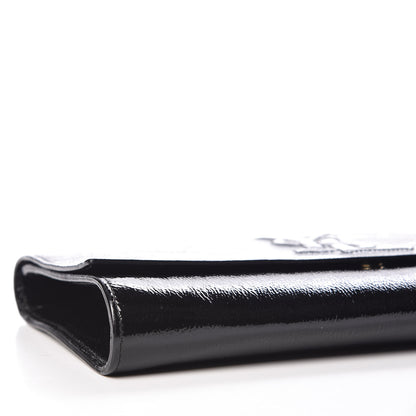 Saint Laurent Textured Patent Monogram Large Belle De Jour Clutch Black 8 of 9