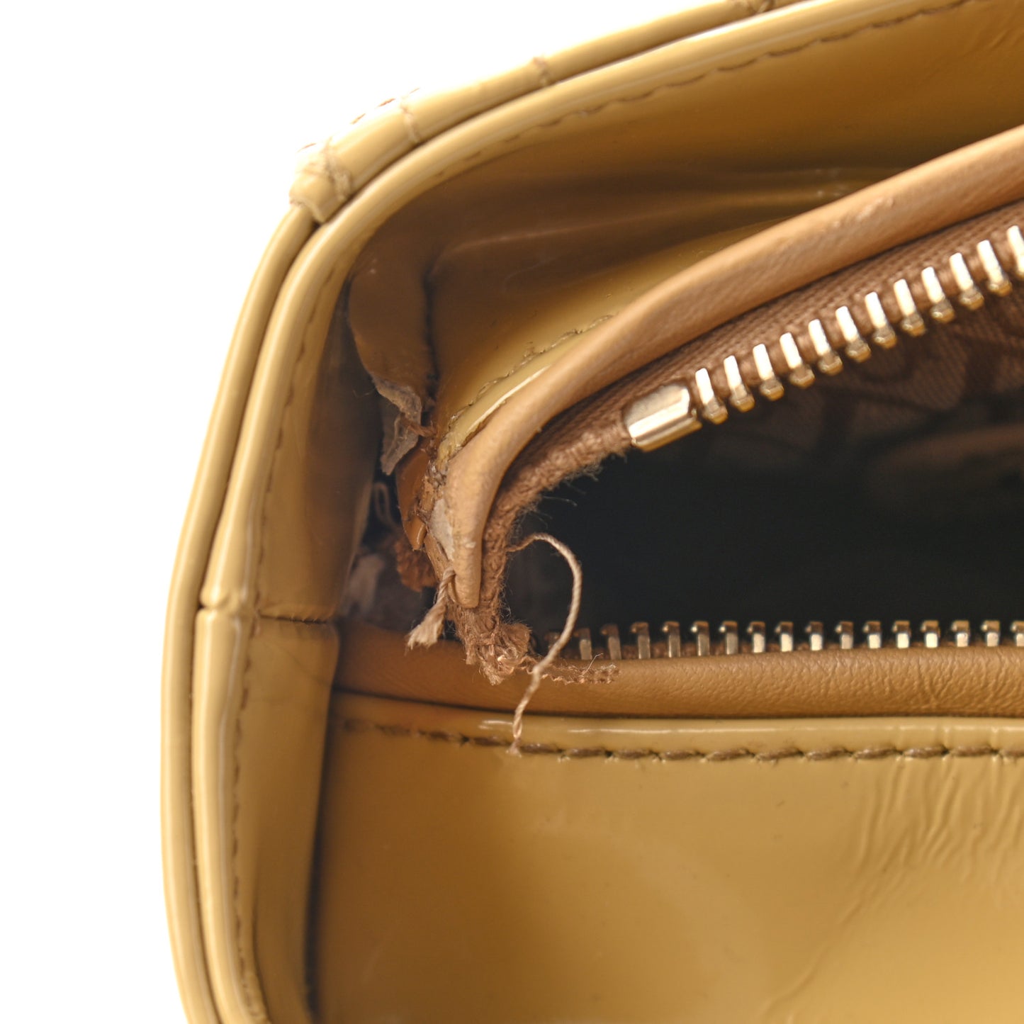 Patent Cannage Large Lady Dior Beige