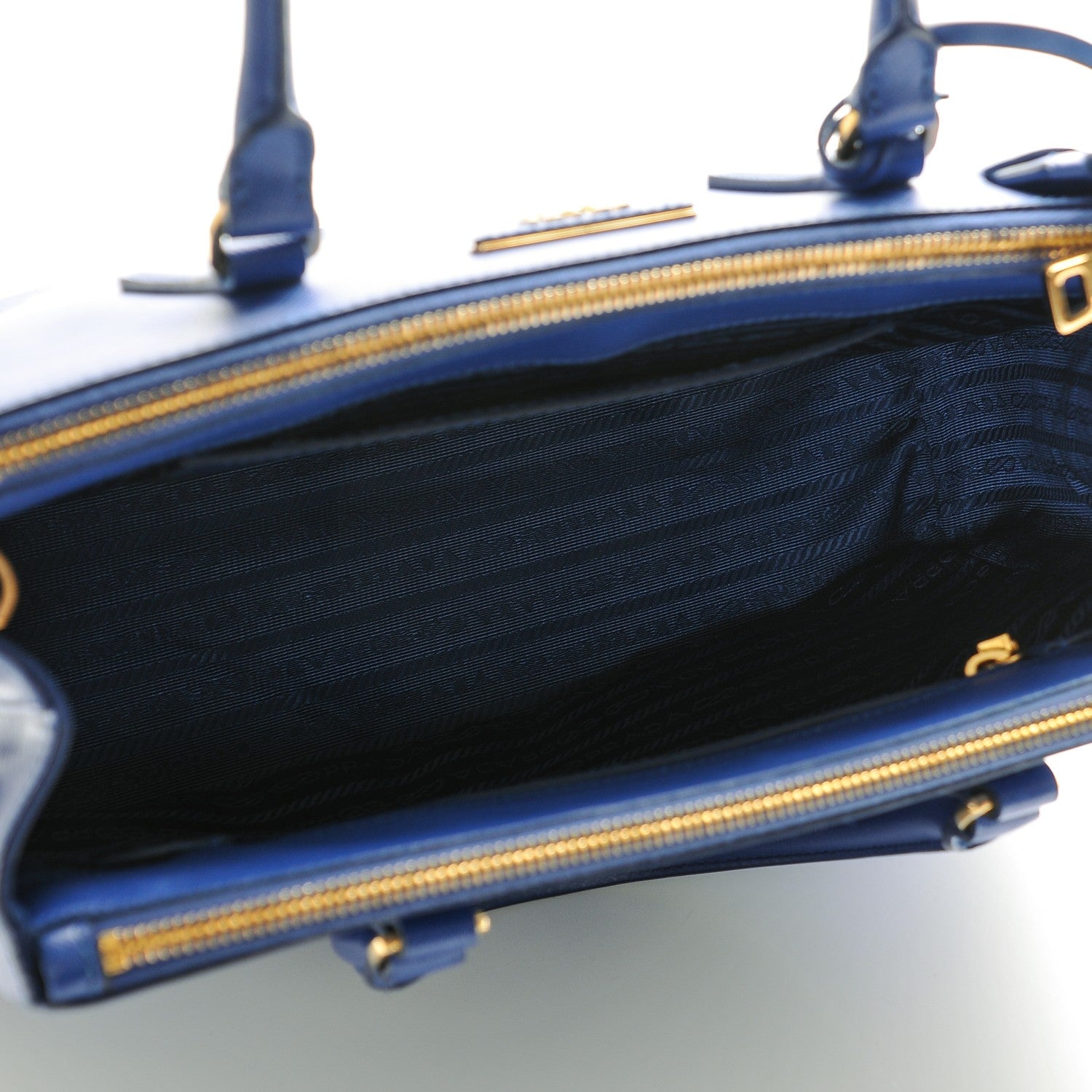 Prada Saffiano Small Galleria Double Zip Tote Royal 5 of 7