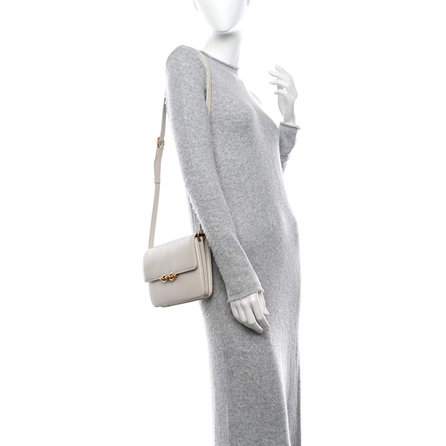 Smooth Calfskin Le Maillon Satchel Crema Soft
