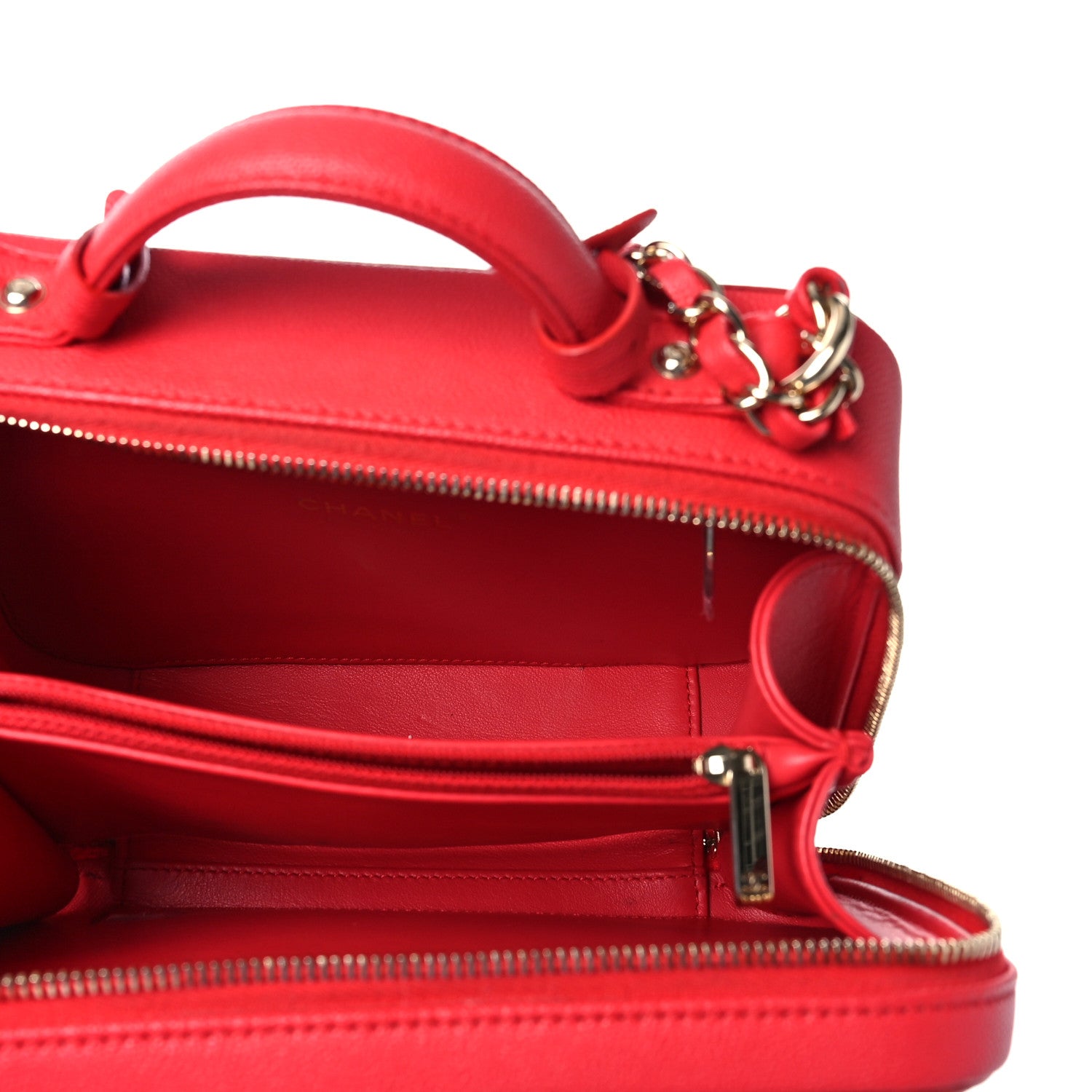 Chanel Caviar Quilted Medium CC Filigree Vanity Case Red 5 of 9