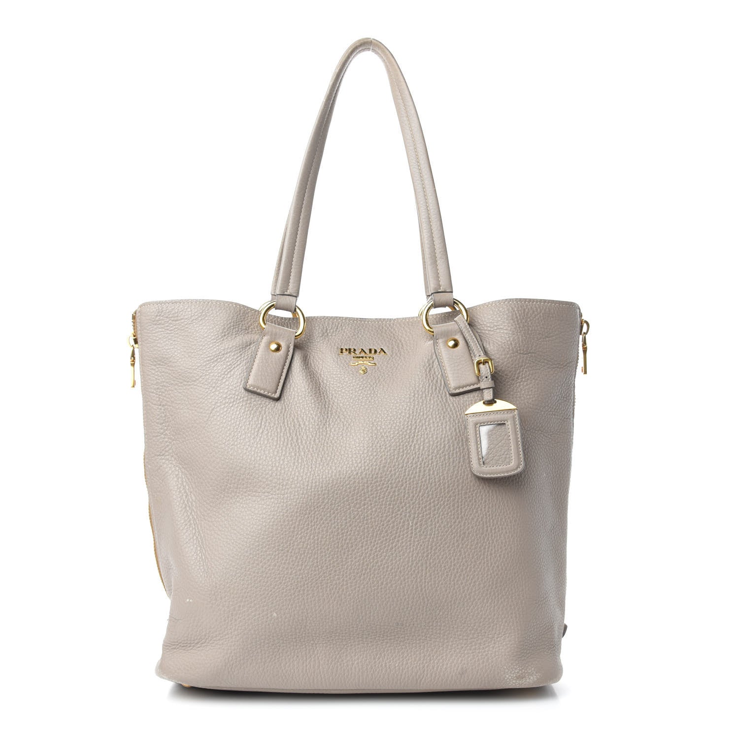 Prada Vitello Daino Side Zip Tote Pomice 1 of 27