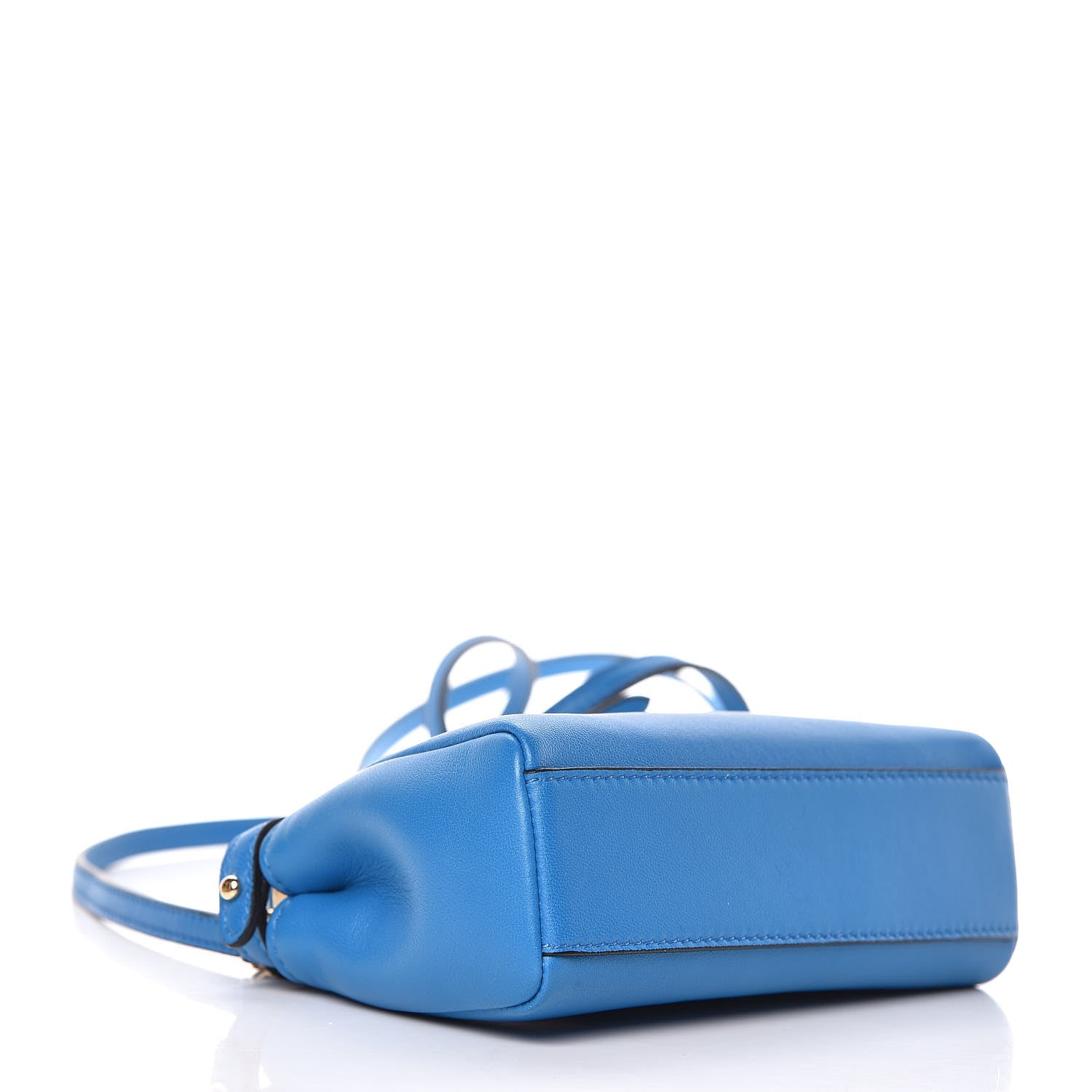 Fendi Shiny Nappa Micro Peekaboo Iconic Satchel Blue Royal 4 of 10