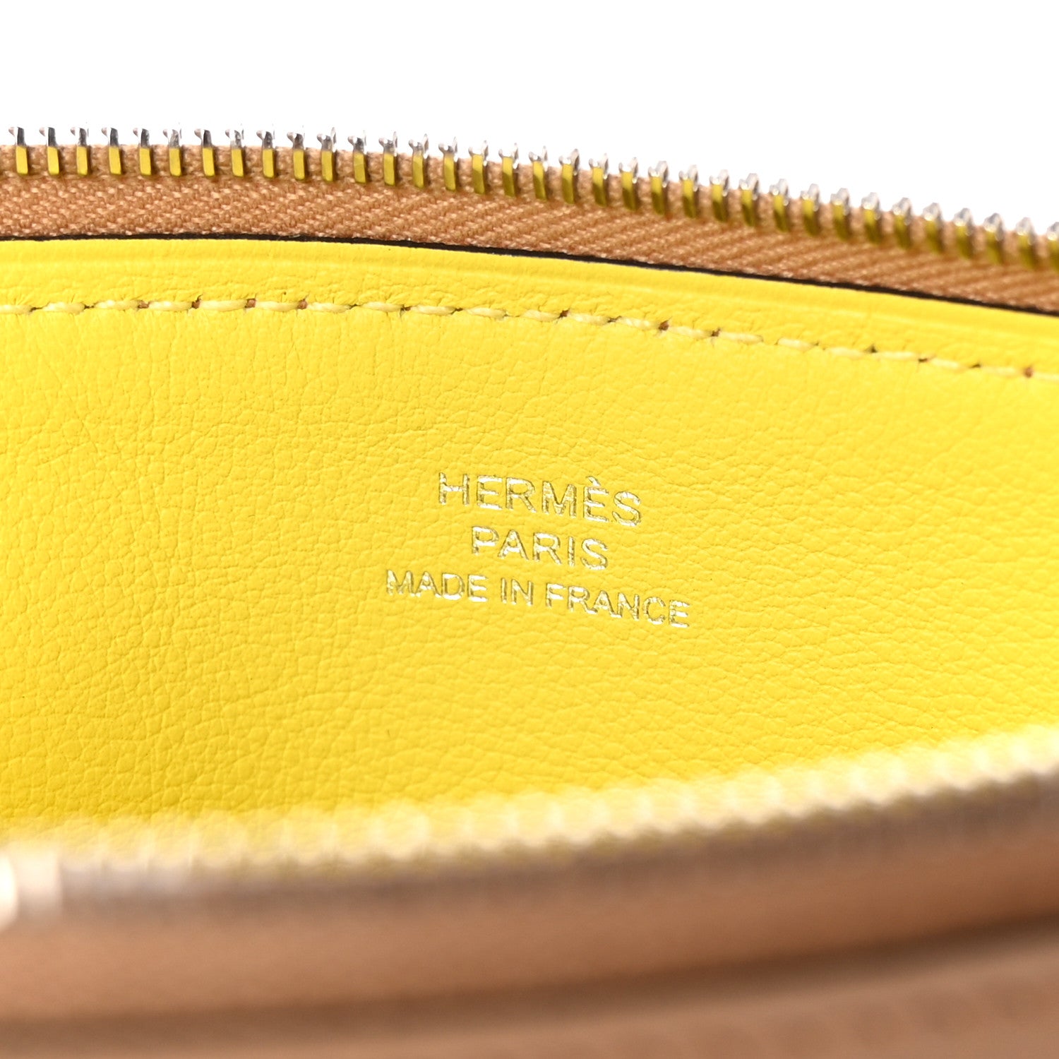 Hermes Evercolor Atout Pouch Beige de Weimar Lime 6 of 6