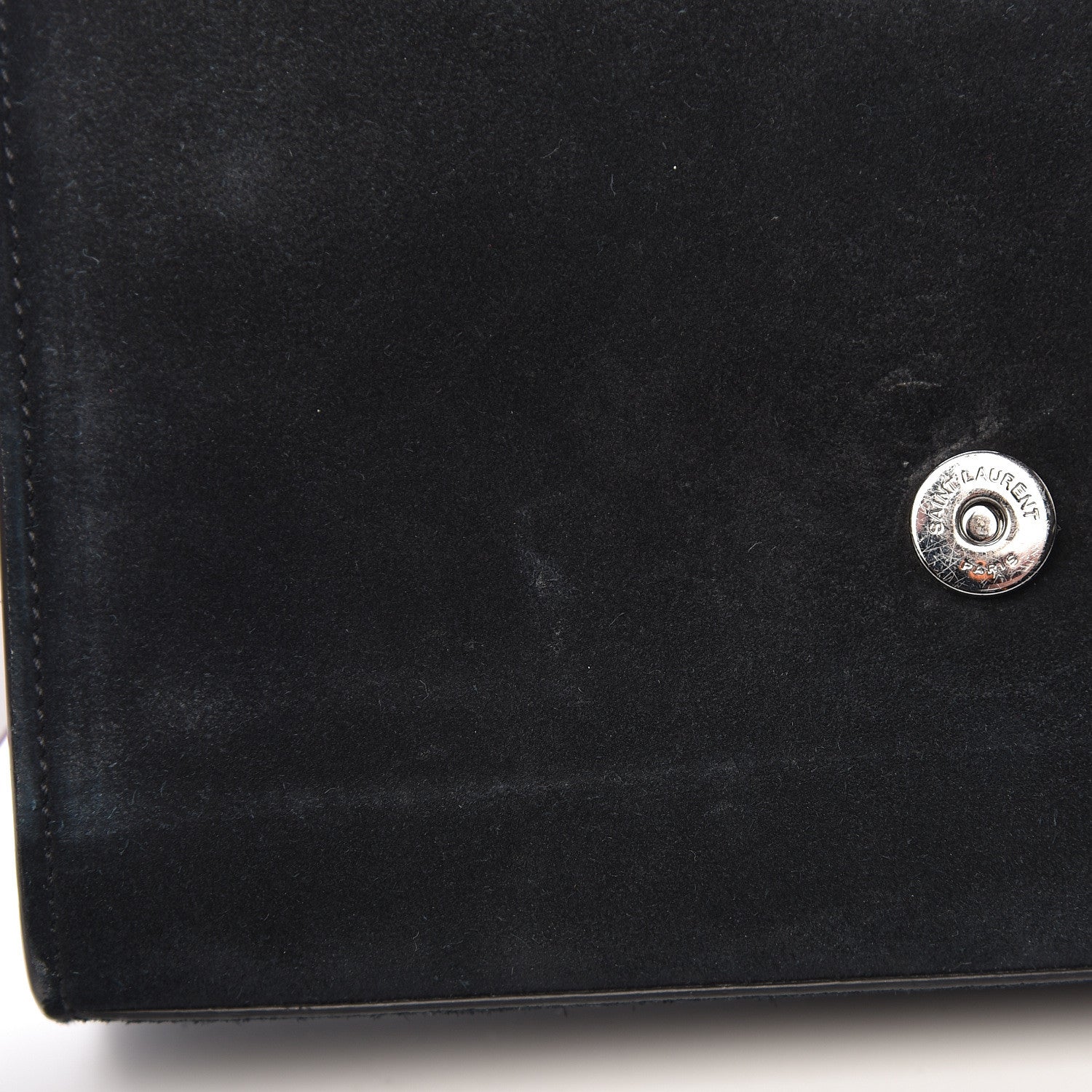 Saint Laurent Suede Small Monogram Stone Studded Kate Satchel Black Turquoise Coral 21 of 23