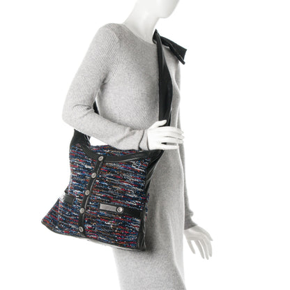 Chanel Tweed Lambskin Large Girl Bag Multicolor Black 2 of 7