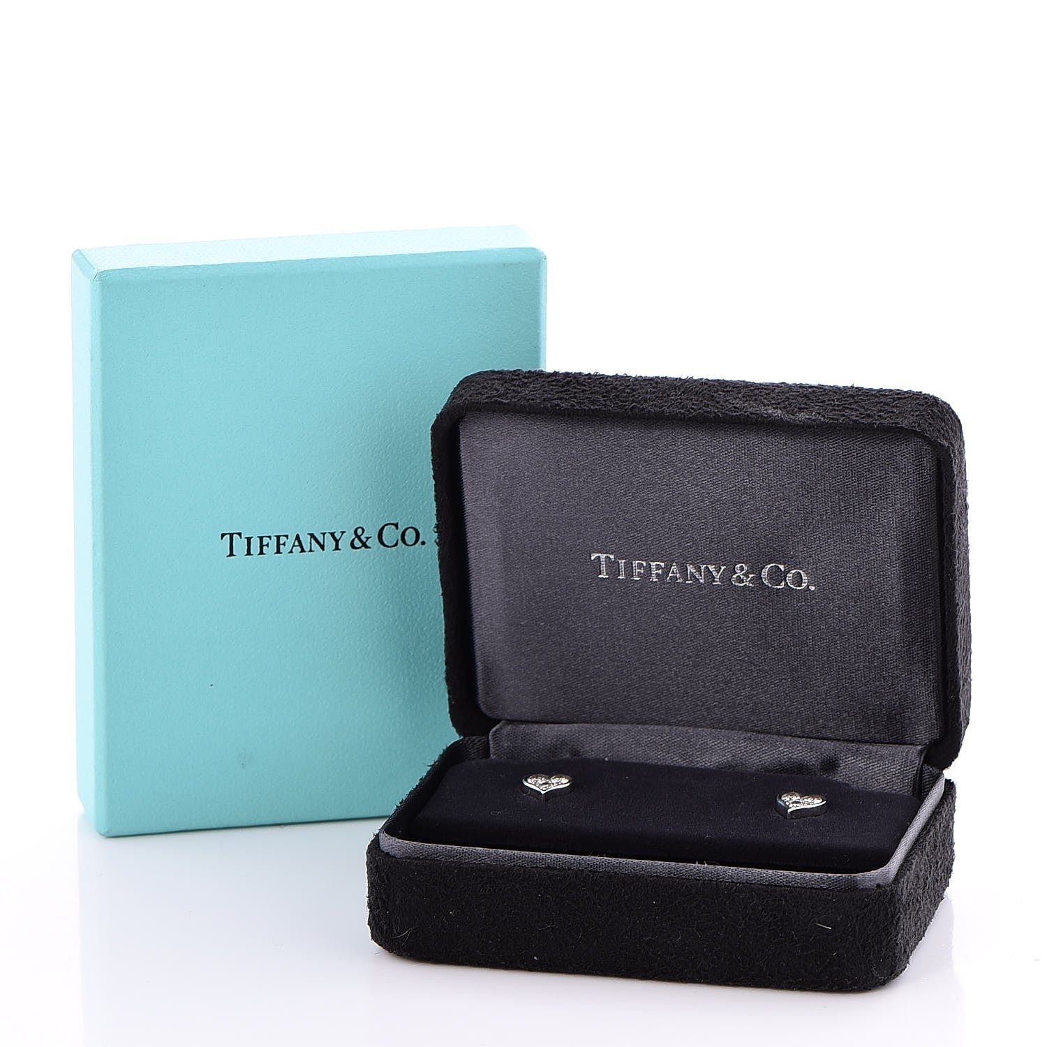 Tiffany Platinum Diamond Heart Earrings 7 of 7