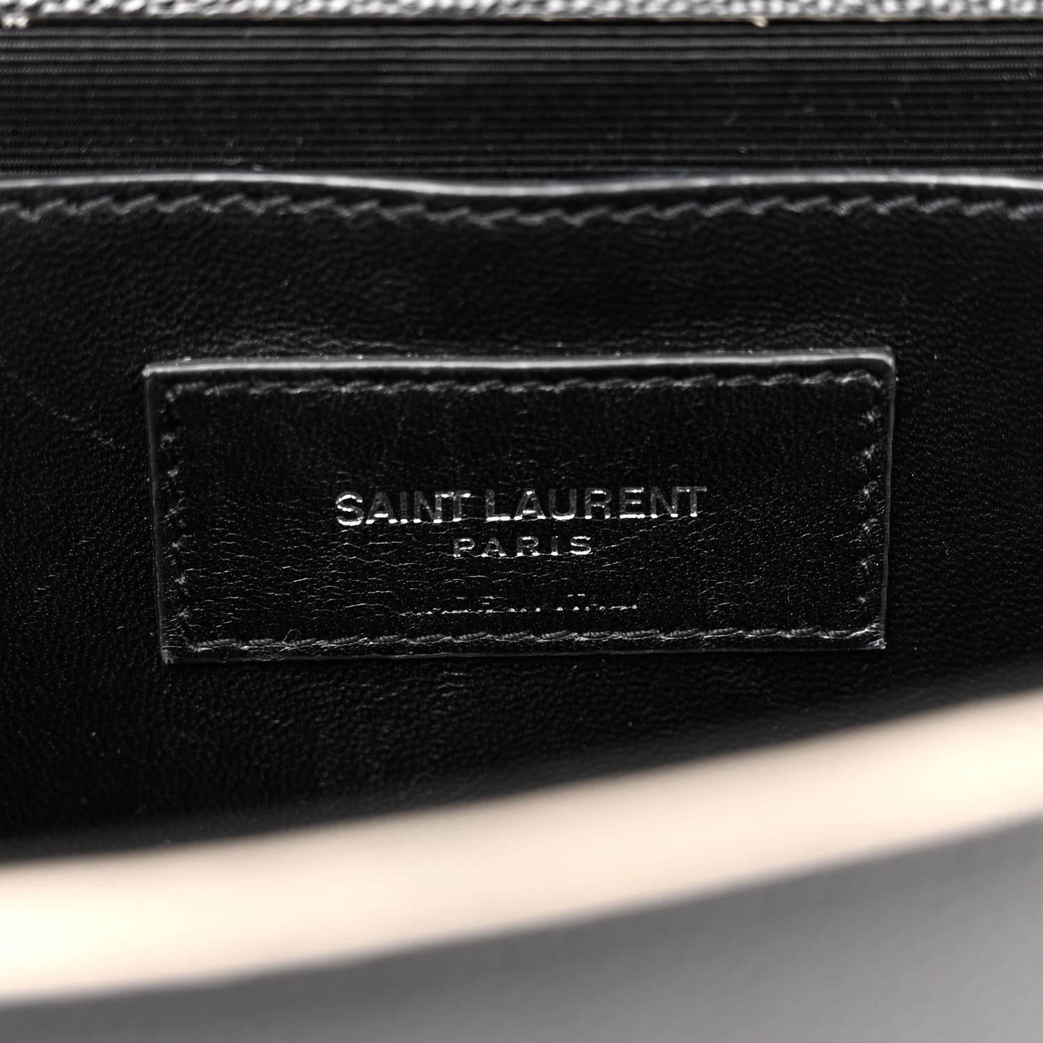 Saint Laurent Grain De Poudre Medium Classic Monogram Kate Satchel Black White 6 of 12