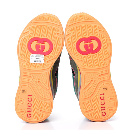Gucci Suede Calfskin Womens Ultrapace Sneakers 35.5 Green 5 of 7