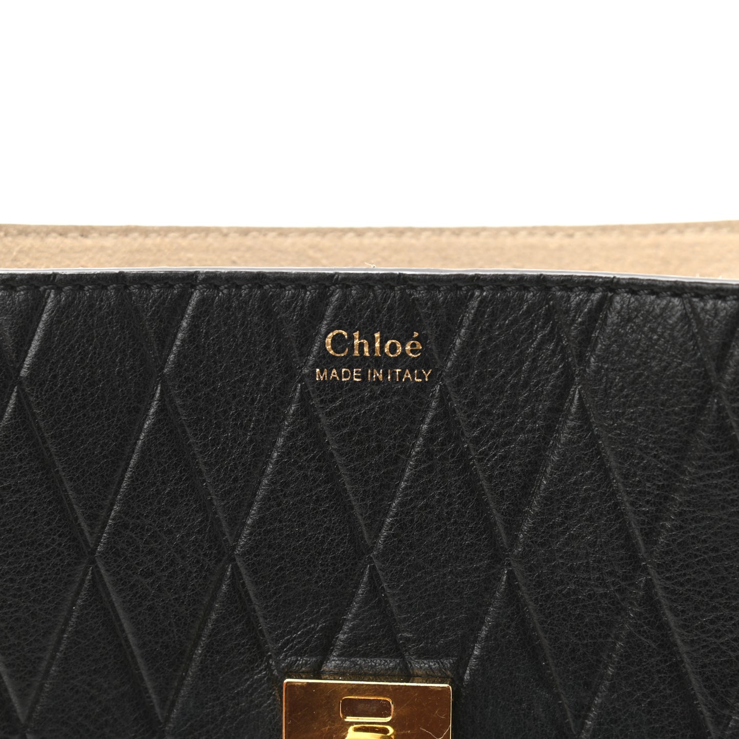Calfskin Diamond Embossed Drew Shoulder Bag Black