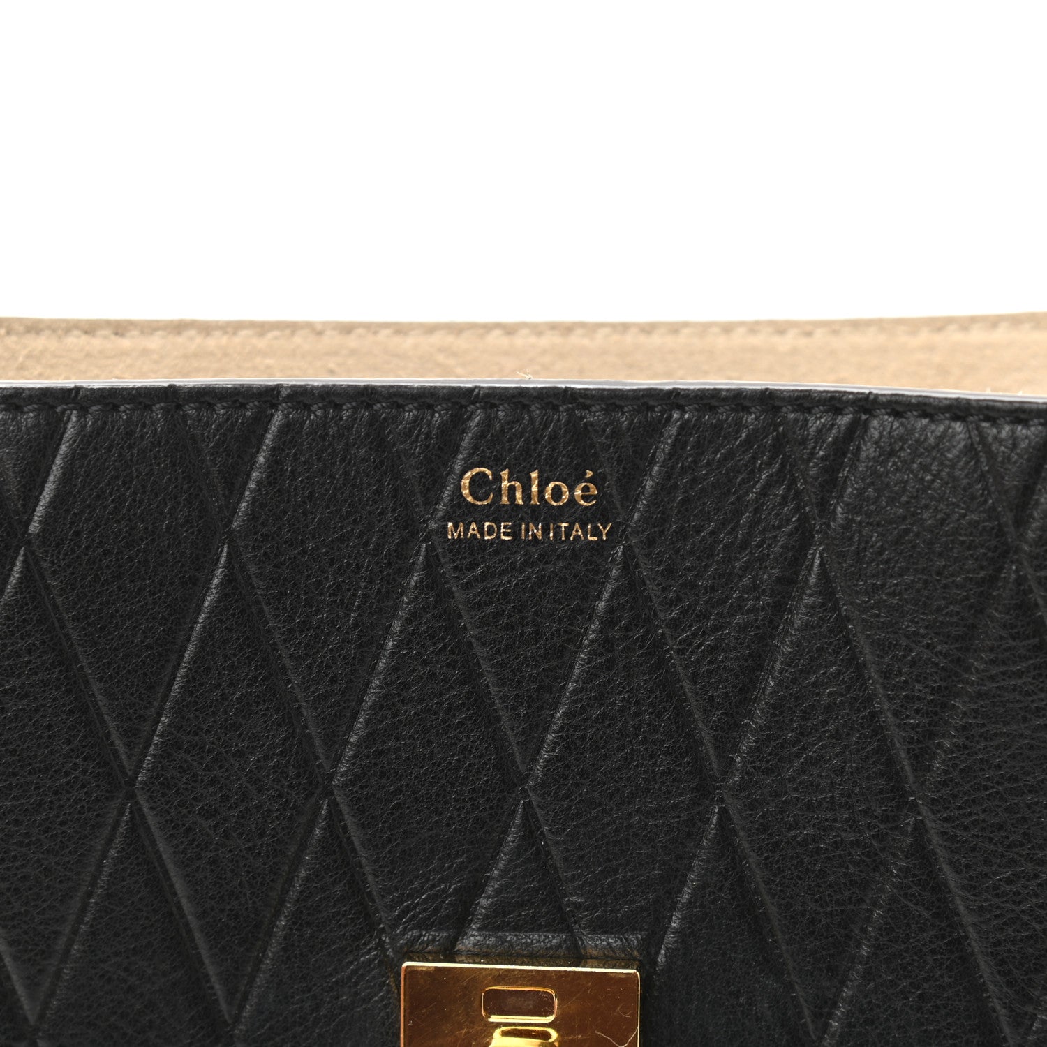Chloe Calfskin Diamond Embossed Drew Shoulder Bag Black 9 of 10