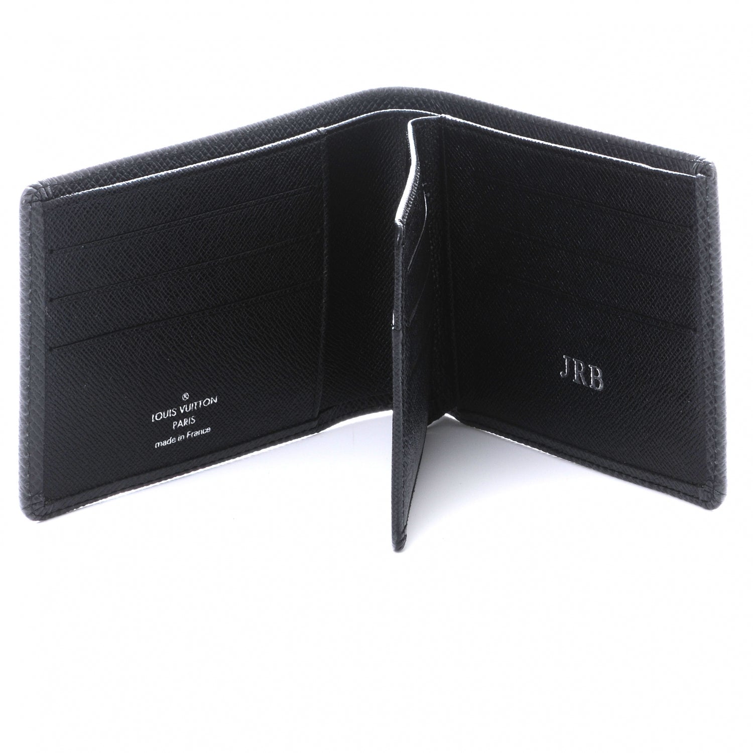 Louis Vuitton Taiga Mens Billfold Wallet w 3 Flaps Black 4 of 7