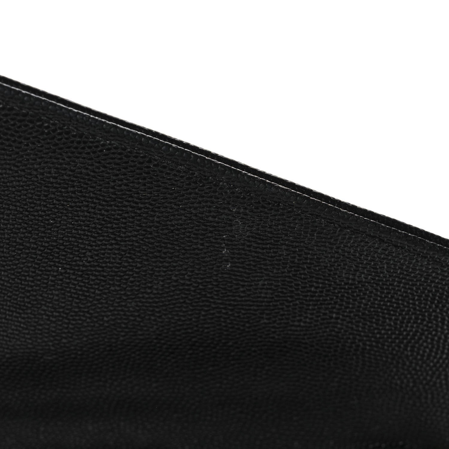 Saint Laurent Grain De Poudre Matelasse Chevron Monogram Chain Wallet Black 11 of 11