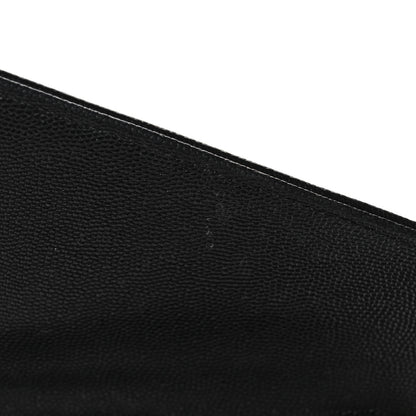 Saint Laurent Grain De Poudre Matelasse Chevron Monogram Chain Wallet Black 11 of 11