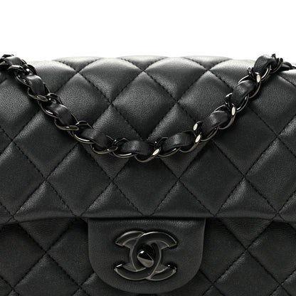 Chanel Lambskin Quilted Mini Rectangular Flap So Black 8 of 11