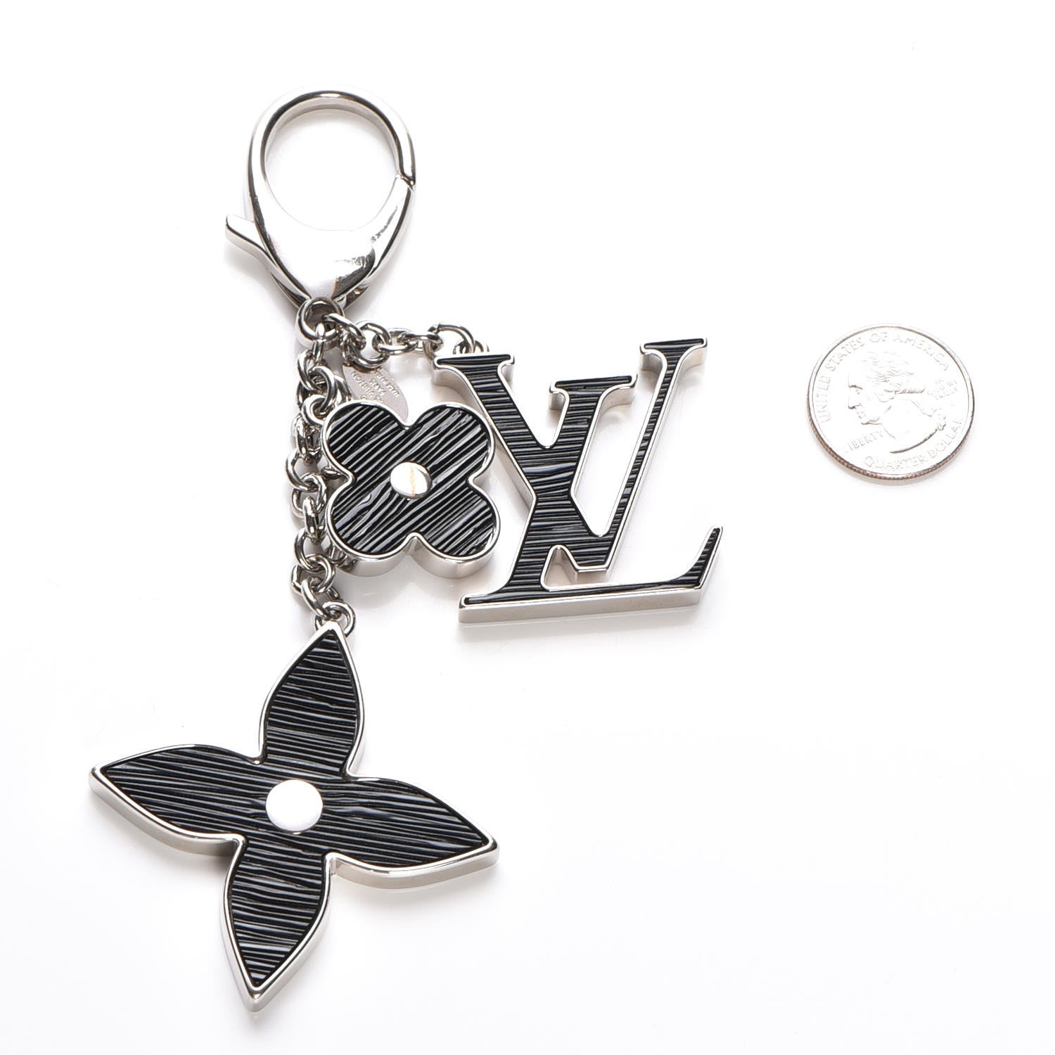 Louis Vuitton Fleur d'Epi Bag Charm Black 2 of 4