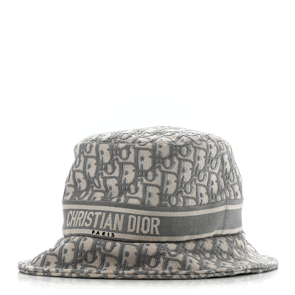 Christian Dior バケットハット グレー Christian Dior Oblique Bucket Hat 58 Grey 850934 – FASHIONPHILE