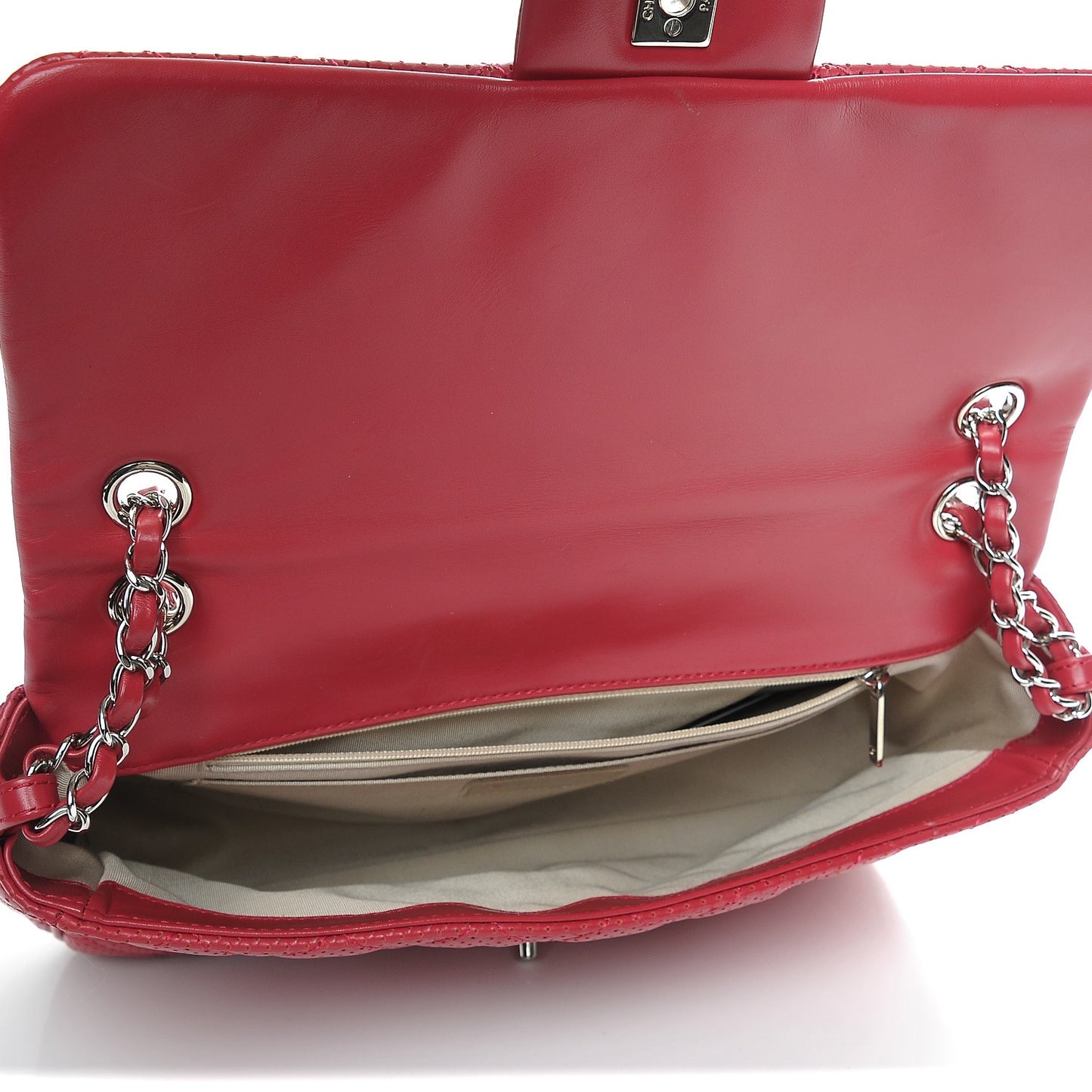 Lambskin Perforated Jumbo Punch Flap Red