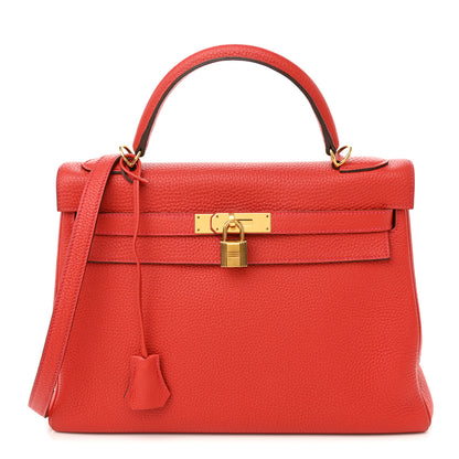 Hermes Togo Kelly Retourne 32 Geranium 1 of 11