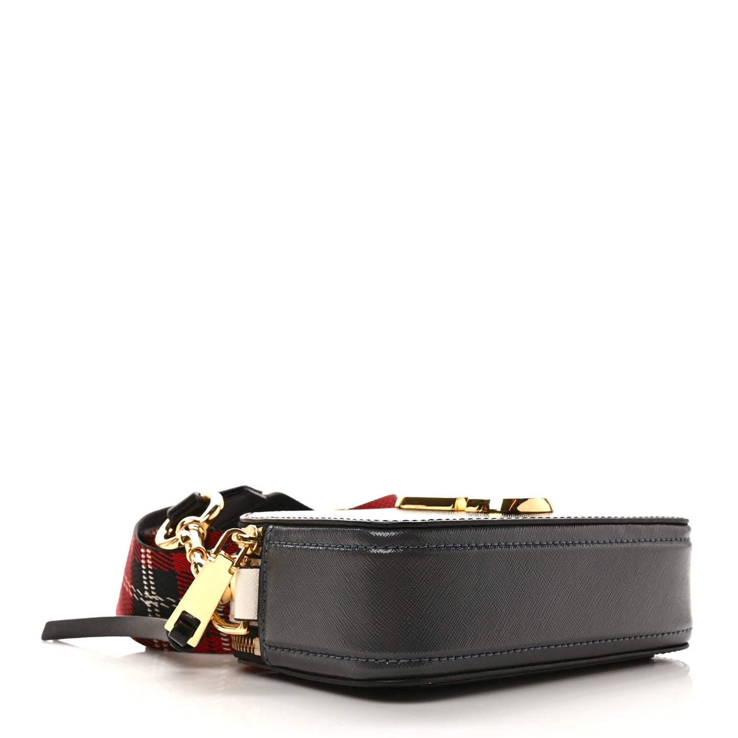 Saffiano Snapshot Camera Bag Black White Multicolor