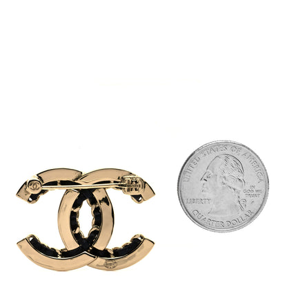 Chanel Lambskin Chain CC Chain Brooch Black Gold 2 of 4