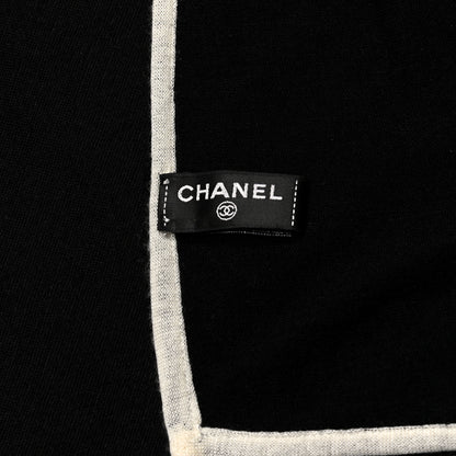 Chanel Cashmere Silk CC Scarf Black 4 of 4