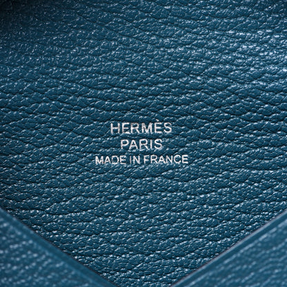 Hermes Chevre Mysore Calvi Card Case Vert Bosphore 6 of 8