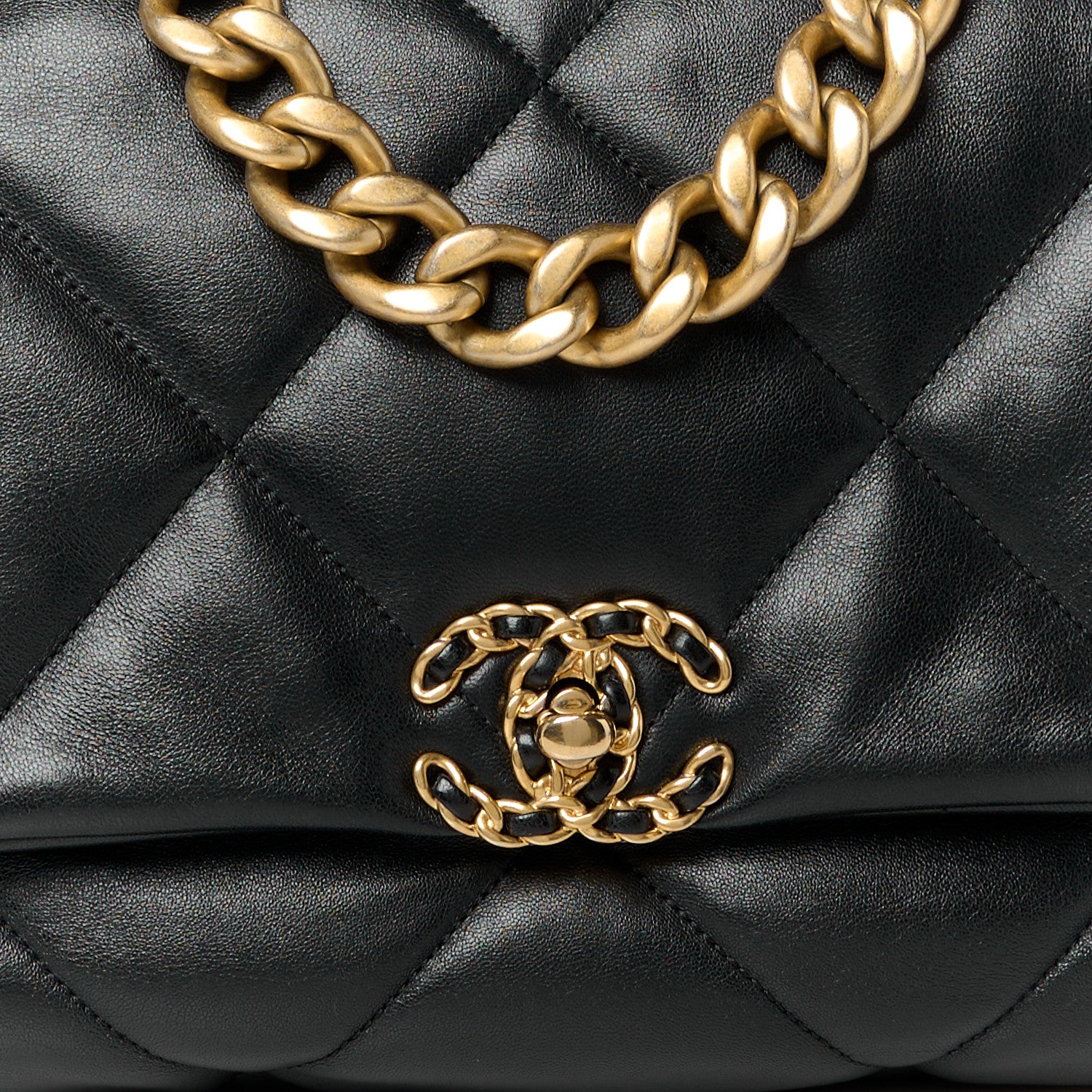 Chanel Goatskin Quilted Maxi Chanel 19 Flap Black 8 of 10