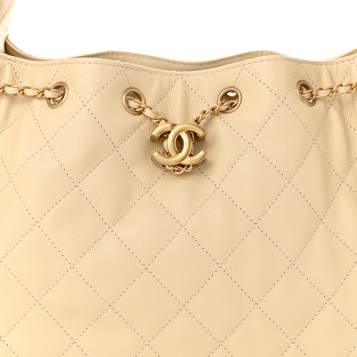 Chanel Caviar Quilted Small Chanel 25 Handbag Light Beige 8 of 10